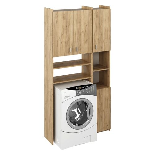 Szekrény mosógép fölé polcokkal, artisan tölgy, MIRALI 142138972
