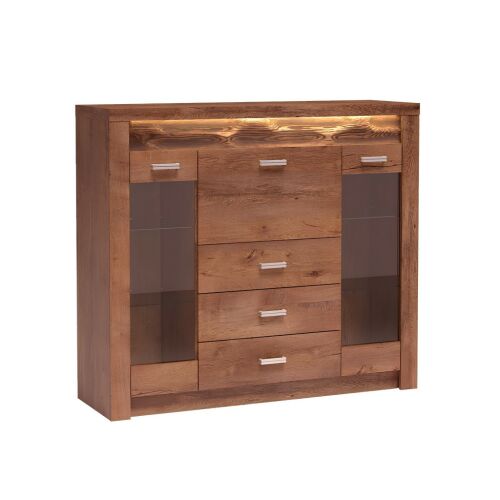 Vitrines komód, világos kőris, INFINITY 08 142139370