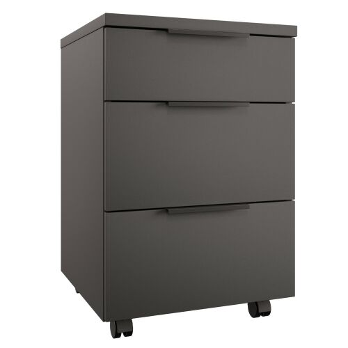 ADAPO ADP06 Antracit Konténer 3 fiókkal fehér háttérrel - Irodai szekrény