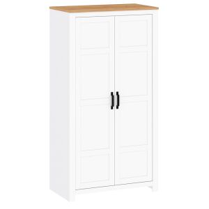 Akasztós szekrény, fehér alba/tölgy craft arany, LANZETTE F 142140759 - Hálószoba bútor