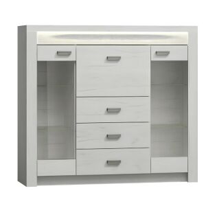 Vitrines komód, kőris fehér, INFINITY 08 142140828 - Vitrin