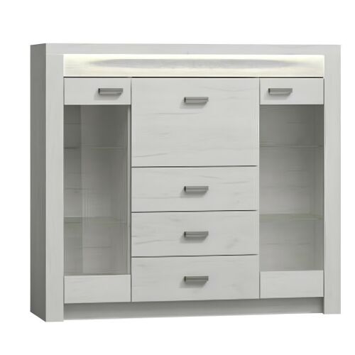 Vitrines komód, kőris fehér, INFINITY 08 142140828