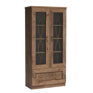 Vitrines szekrény, tölgy lefkas, TEDY Typ T8 142140945 - Vitrin