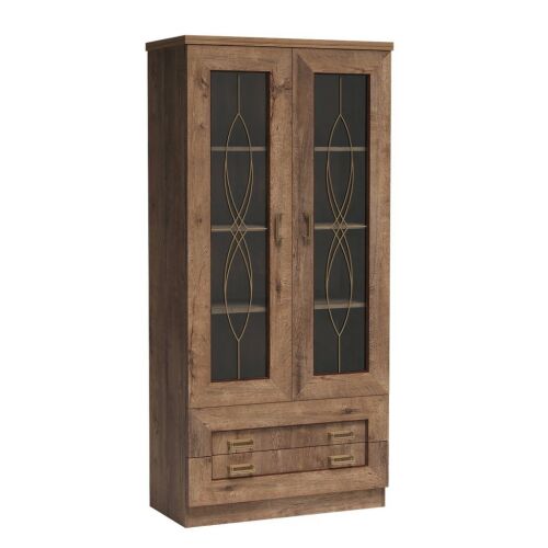 Vitrines szekrény, tölgy lefkas, TEDY Typ T8 142140945