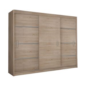 Szekrény tolóajtóval, tölgy sonoma/szürke, MERINA 250 142141008 - Hálószoba bútor