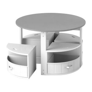 Gyerek 4 személyes kerek asztal tárolóval