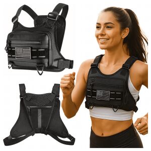 Lopásgátló taktikai sport mellkastáska futáshoz