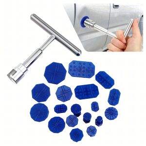 Horpadáseltávolító készlet autó karosszériájáról, lehúzó kalapács + 18 gombafej