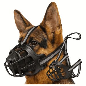 Fiziológiás szájkosár kutyáknak, gumi, állítható, fényvisszaverő, puha, 31-25 cm