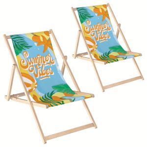 Skladacie, drevené záhradné ležadlo na kempovanie, plážové, nastaviteľné, 2 ks 142172044 - Lehátka a ležadlá