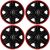 Set 4 Capace Roti pentru Renault Nou, model Fast Black Cu Rama Rosie, R14 142188786