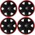 Set 4 Capace Roti pentru Skoda Nou Alb-Negru, model Fast Black Cu Rama Rosie, R15 142190927