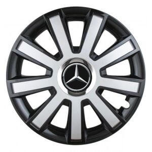 Set 4 capace roti Silver/black cu inel cromat R14 Compatibil Cu Mercedes-Benz