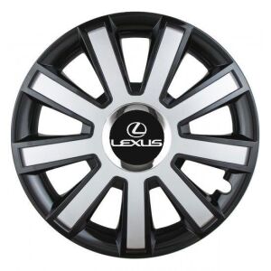 Set 4 capace roti Silver/black cu inel cromat R14 Compatibil Cu Lexus