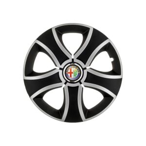 Set 4 Capace Roti 15 inchi (R15) Bis Gri-Negru, Compatibile Cu Alfa Romeo