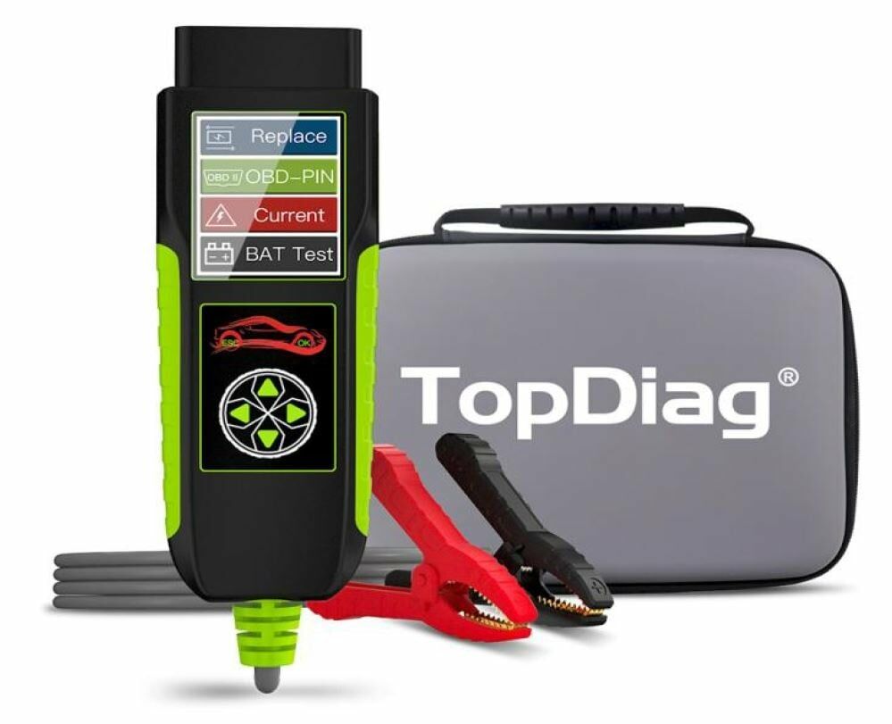 Tester auto Topdiag BT400 4 in 1, test baterie, tensiune pini OBD2, pierderi curent, asistenta inlocuire acumulator, cranking, incarcare, 12V/24V