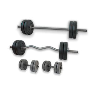 Sada závaží GazoFitness Hardcore 66 kg s tyčou a rukoväťami pre činky - GAZO FITNESS Závažia a činky