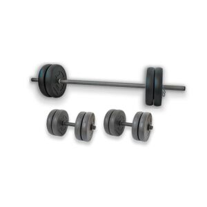 Sada závaží GazoFitness Hardcore 45 kg s tyčou a činkami - GAZO FITNESS Závažia a činky