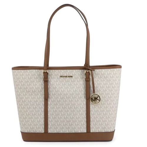 Michael   Kors   Jet   Set   Travel   Small   Zip   Top   Tote   Bag   Vanilla   35S0GTVT1V