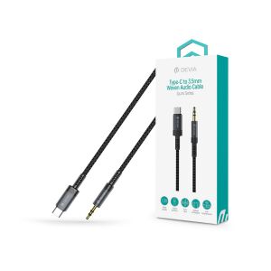 Devia iPure Series čierny tkaný audio kábel, Type-C na 3,5mm jack, 1m, balený - Devia