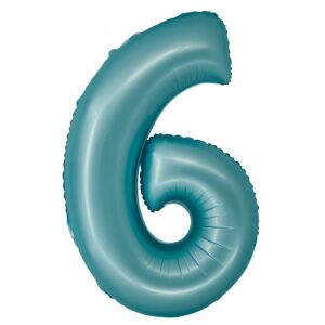 Balon folie 76cm, cifra 6, albastru deschis, decoratiune petrecere - Amscan