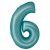 Folie balon numărul 6 albastru deschis mat, 76 cm 142207247