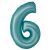 Folie balon numărul 6 albastru deschis mat, 76 cm 142207247