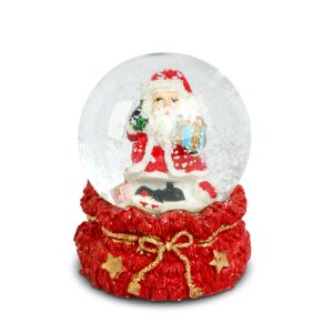 Mikulás karácsonyi hógömb piros zsák talppal - Hógömb