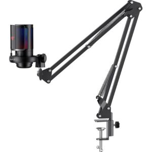 Havit GK50 Pro RGB Streamer/Gamer Asztali Kardioid Mikrofon + Tartókar - Fekete (GK50 Pro) 142212083 - Havit