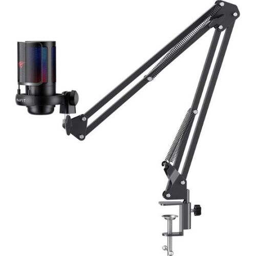 Havit GK50 Pro RGB Streamer/Gamer Asztali Kardioid Mikrofon + Tartókar - Fekete (GK50 Pro) 142212083