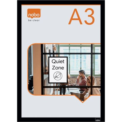 Posztertábla, fali, A3 méret, műanyag keret, 2 db, NOBO, fekete (1915700) 142212088