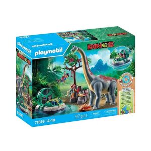 Playmobil 71819 Dinos - A Brachiosaurus és a légpárnás hajó (71819)