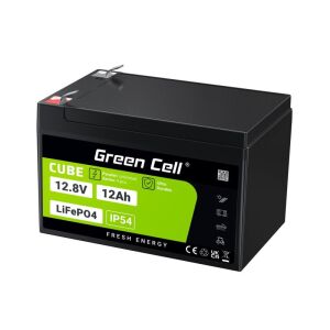 Green Cell CUBE LiFePO4 12Ah 12.8V 153.6Wh lítium-vas-foszfát akkumulátor (LFPGC12V12AH) 142213518 - Akkumulátor