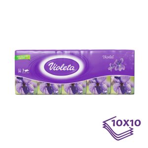 Violeta papírzsebkendő 3 rétegű, 10×10 db – ibolya 142218756 - Violeta
