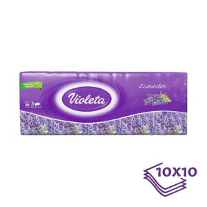Violeta papírzsebkendő 3 rétegű, 10×10 db – levendula 142218757 - Violeta
