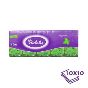 Violeta papírzsebkendő 3 rétegű, 10×10 db – mentol 142218760 - Violeta