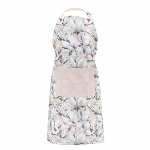 Pink magnolia kötény zsebbel - 80x70 cm - 100% pamut 142221818 - Kötény