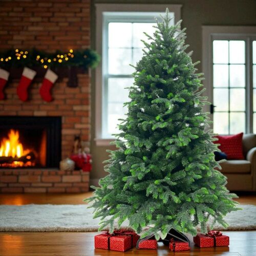 MagicHome 3D műfenyő 180 cm ünnepi nappali környezetben