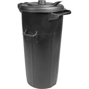 Műanyag hulladéktároló, kommunális kültéri kuka, Extra erős, UV-álló, nyitható tetővel - 100 l, fekete 142230677 - Hulladéktároló