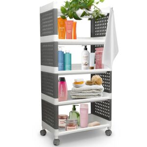 MagicHome Rolly 5 polcos műanyag tároló, 49 x 29 x 97 cm 142230833 - Fürdőszoba bútor