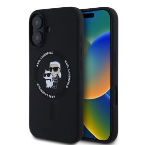Karl Lagerfeld Liquid Silicone Karl and Choupette Apple iPhone 17 (6.3) MagSafe hátlapvédő tok fekete (KLHMP17SSCMKCRHK) 142236019 - Karl Lagerfeld Handyhüllen