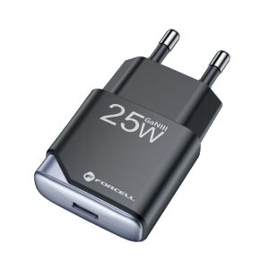 Forcell F-Energy Ultra Slim GaN III USB C PD QC4.0 3A 25W B125101-E fekete telefontöltő 142236194 - Forcell