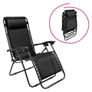 Kerti állítható szék, fekete, GERALD NEW 142272142 - Napozóágy & Nyugágy