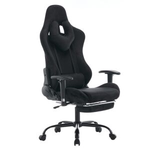 Irodai/gamer szék, fekete Velvet szövet, SALOP