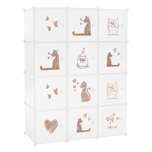 Gyerek moduláris szekrény, fehér/barna gyerek minta, KITARO 142274138 - Gyerek szekrény