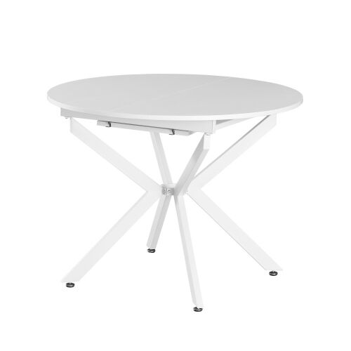 Kihúzható étkezőasztal, fehér, 100x100-140x75 cm, ABERO TYP 1 142278373