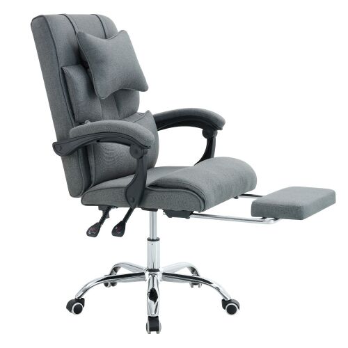 Irodai szék kihúzható lábtartóval, szürke/króm, WALDOR NEW 142279483