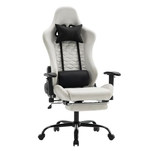 Irodai/gamer szék, fehér/fekete, PAPIBAS 142280342