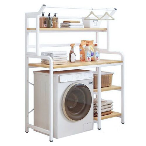 Polcállvány mosógép fölé, tölgy natural/fehér, DARBY 142280849