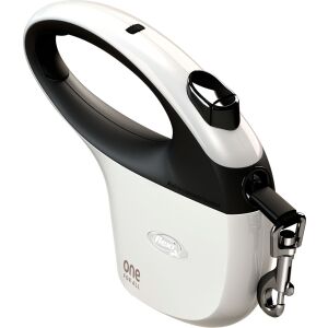 Flexi ONE póráz tape 5m, fehér-fekete, M, 30kg-ig 142282568 - Állattartás